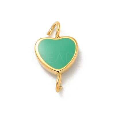 Ion Plating(IP) 304 Stainless Steel Enamel Heart Connector Charms STAS-G351-08G-1