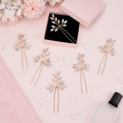 6Pcs Alloy Rhinestone Hair Sticks for Women OHAR-FG0001-08KCG-1