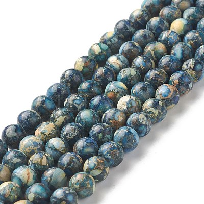 Natural Imperial Jasper Beads Strands G-I122-8mm-18-1