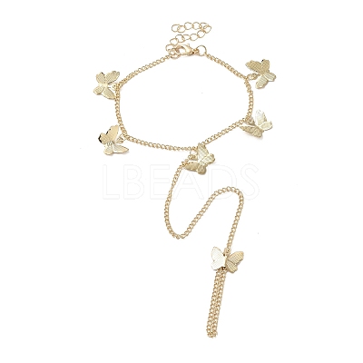 Iron Butterfly Ring Bracelet BJEW-C054-03G-1
