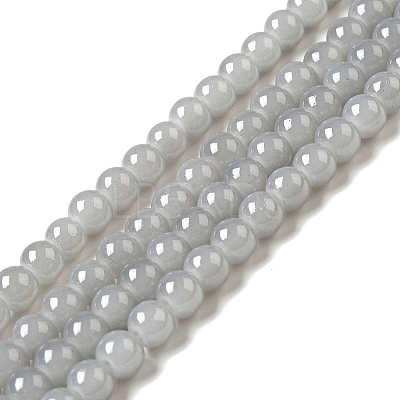 Imitation Jade Glass Beads Strands DGLA-S076-6mm-30-1
