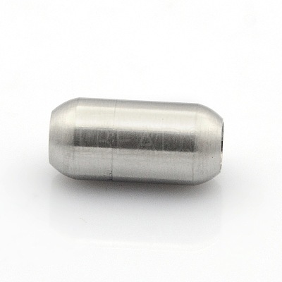 Tarnish Resistant 304 Stainless Steel Matte Surface Magnetic Clasps with Glue-in Ends STAS-O042-B-24-1