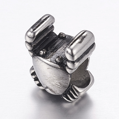 304 Stainless Steel European Beads STAS-P173-130AS-1