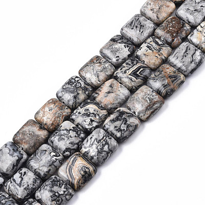 Natural Map Stone/Picasso Stone/Picasso Jasper Beads Strands G-N326-140H-1