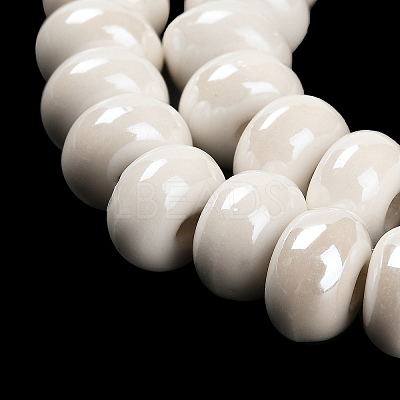 Glazed Porcelain Rondelle Beads PORC-Q001-01K-1