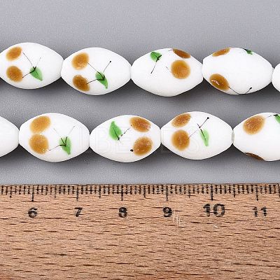 Frosted Handmade Lampwork Beads Strands LAMP-N037-03E-1