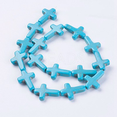 Synthetic Turquoise Beads Strands G-E456-15C-18x25m-1