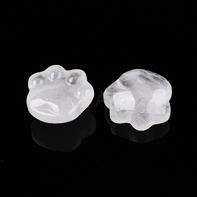 Natural Quartz Crystal Cat Paw Print Figurines DJEW-N003-03J-1