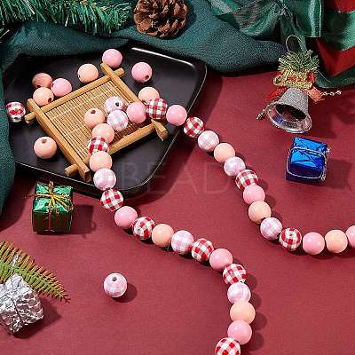 Painted Natural Wood Beads WOOD-SZ0001-10-1