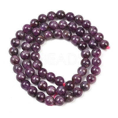 Natural Gemstone Ruby Round Beads Strands G-O017-6mm-06-1