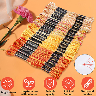 20 Skeins 4 Colors 6-Ply Polyester Embroidery Floss OCOR-CY0004-38B-1