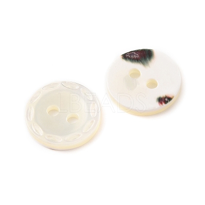 Natural Shell Flat Round Buttons with Carved Rim Recessed Center SH-CBA18B6-02B-03-1