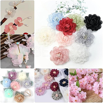 11 Bundles 11 Colors Gypsum with Cotton Cord Artificial Flower Core DIY-GF0014-55-1