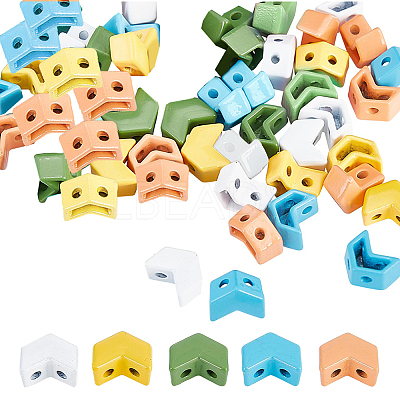 50pcs 5 colors Spray Painted Alloy Multi-Strand Links FIND-CN0001-13-1