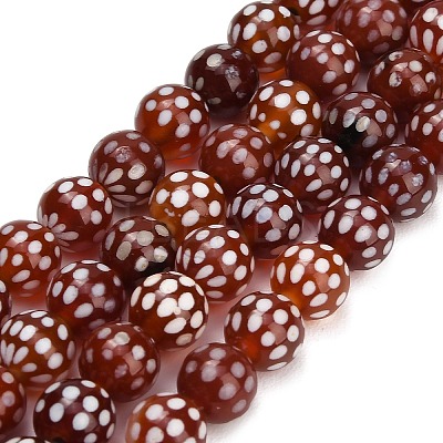 Tibetan Style dZi Beads Strands GG-NH0001-A01-8MM-1