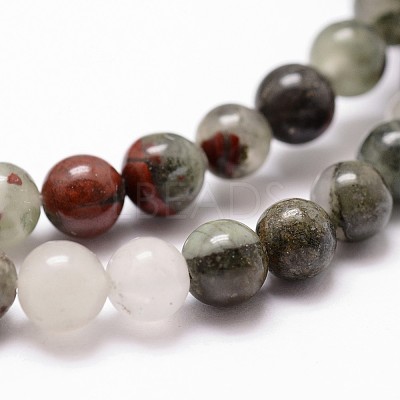 Natural African Bloodstone Beads Strands G-G735-32-10mm-1