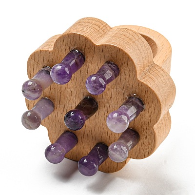 Natural Mixed Stone Scalp Massager AJEW-G058-02-1