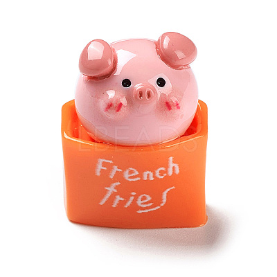 Opaque Resin Cute Pig Imitation Food Decoden Cabochons LS-CRES-M016-01B-1