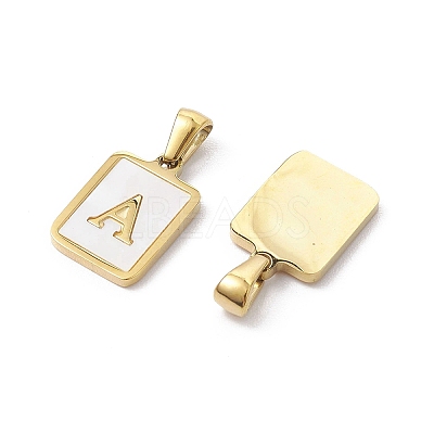 Ion Plating(IP) 304 Stainless Steel Pave Shell Pendants X-STAS-G327-01G-A-1