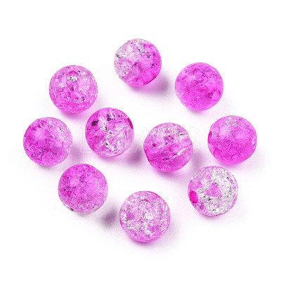 Transparent Crackle Acrylic Beads CACR-N002-02B-1