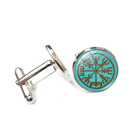 Alloy Enamel Compass Cufflinks PW-WG42FEF-09-1