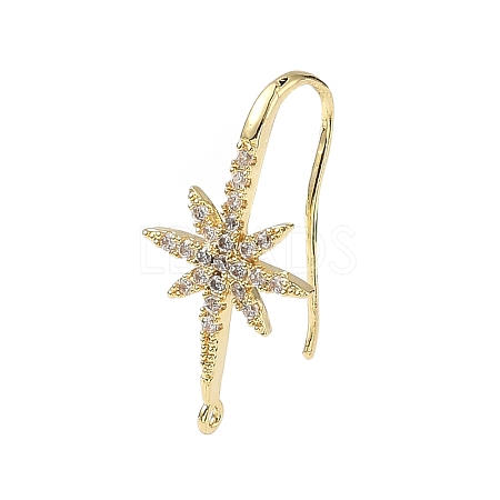 Brass Micro Pave Clear Cubic Zirconia Hoop Earring Findings LS-KK-H521-01G-1