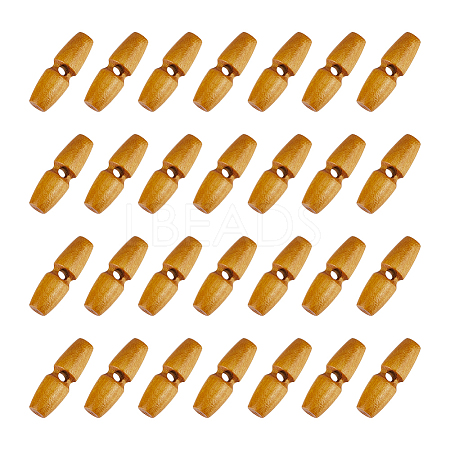 50Pcs 1-Hole Wood Buttons BUTT-UN0001-27B-1