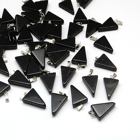 Triangle Natural Black Stone Pendants X-G-Q356-07-1