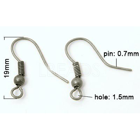 Brass Earring Hooks with Bead Charms X-KK-Q362-P-NF-1