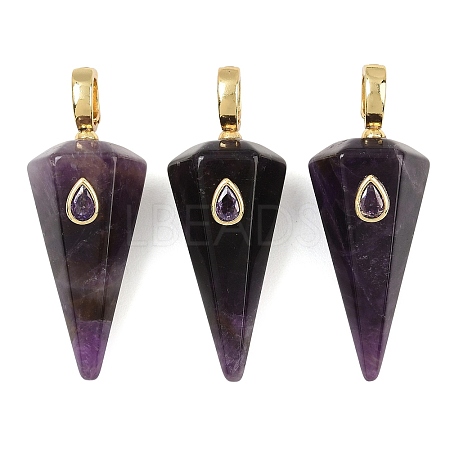 Natural Amethyst Pointed Pendants GG-CBA19F2-02G-07-1
