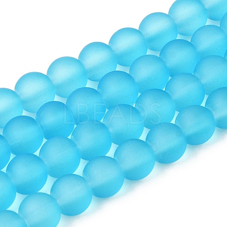 Baking Paint Transparent Glass Bead Strands GLAA-S031-8mm-37-1