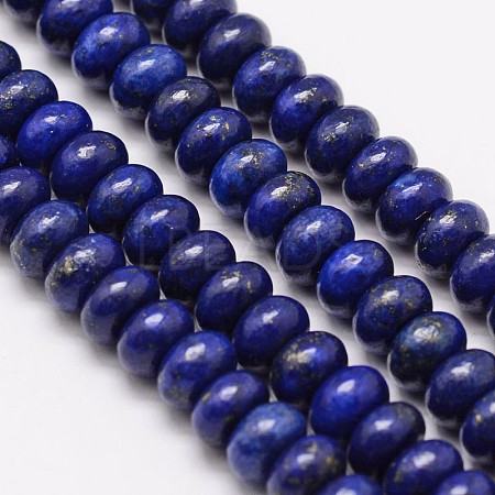 Natural Lapis Lazuli Rondelle Bead Strands G-M265-6x4mm-01-1