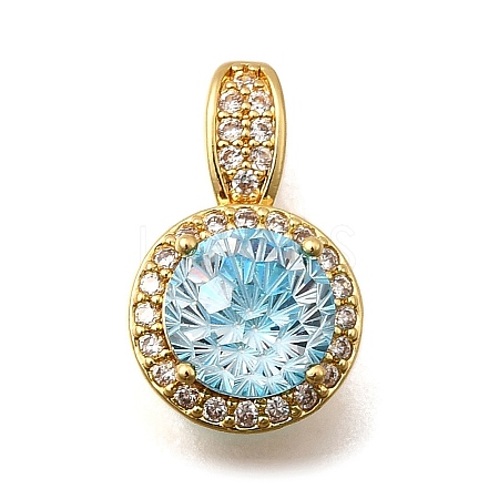 Brass Micro Pave Cubic Zirconia Pendants KK-F913-17G-03-1