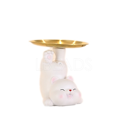 Resin Cat Shape Sculpture Tray PW-WG3B008-01-1