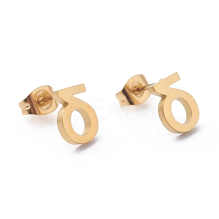 Ion Plating(IP) 304 Stainless Steel Stud Earrings STAS-Z028-A-15G-1