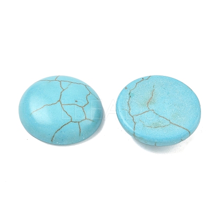 Craft Findings Dyed Synthetic Turquoise Gemstone Flat Back Dome Cabochons TURQ-S266-20mm-01-1
