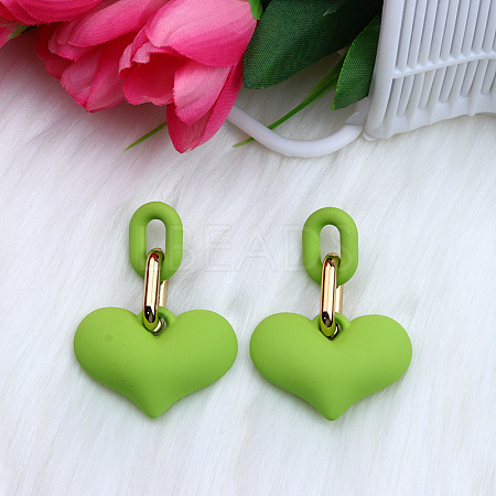 Heart Acrylic Dangle Stud Earrings FS-WG6C9EC-01-1