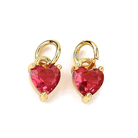 Brass Micro Pave Cubic Zirconia Charms KK-P192-08-G09-1