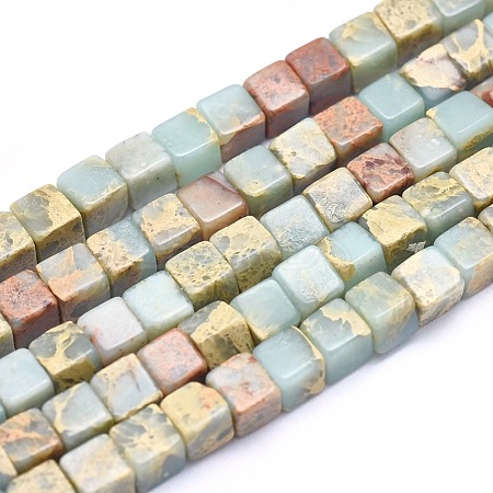 Natural Aqua Terra Jasper Beads Strands G-I213-01-8mm-1