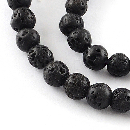 Natural Dyed Lava Rock Gemstone Round Bead Strands X-G-R293-03-1