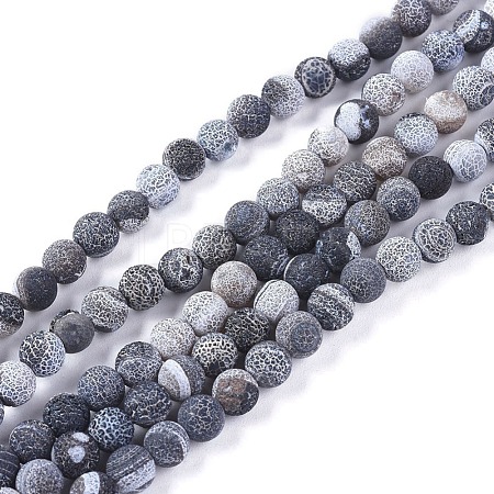 Natural Weathered Agate Beads Strands G-L534-04-6mm-1