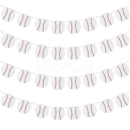 8 Bags Paper Baseball Hanging Banner AJEW-FH0006-97-1