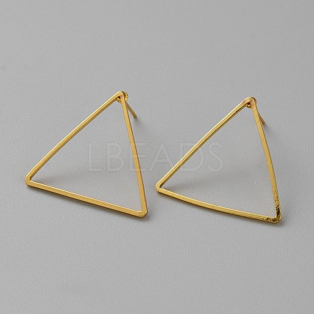 Golden Brass Hollow Geometry Stud Earrings EJEW-WH0012-127B-1