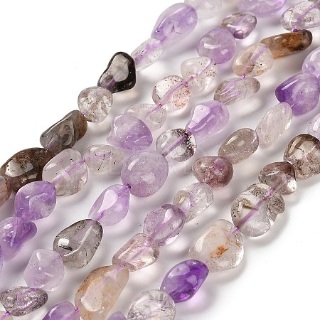 Natural Rutilated Quartz Beads Strands G-P497-01E-08B-1