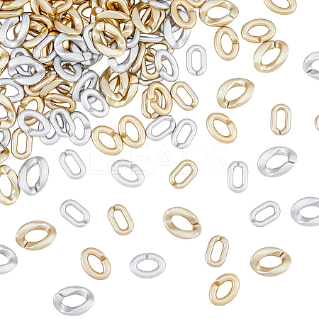480Pcs 6 Style Spray Painted CCB Plastic Linking Rings CCB-HY0001-06-1