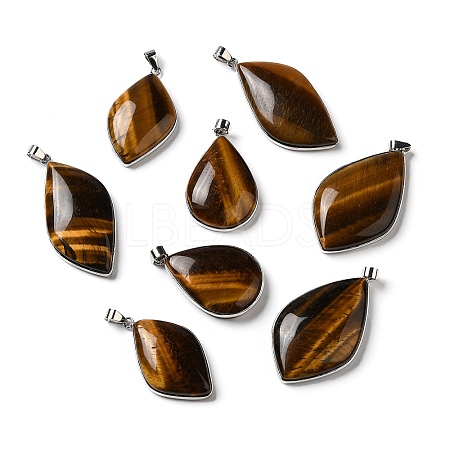 Natural Tiger Eye Pendants G-R486-03P-C-1