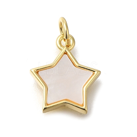 Brass Shell Pendants KK-R002-07G-1