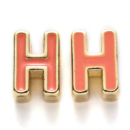 Rack Plating Alloy Enamel Beads ENAM-S122-033H-NR-1