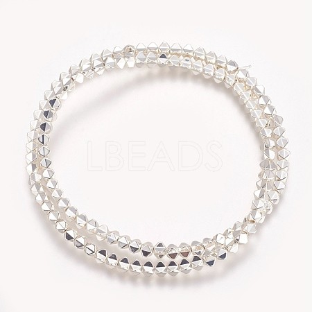 Electroplated Non-magnetic Synthetic Hematite Beads Strands G-P379-F01-1