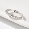 S925 Sterling Silver Adjustable Letter Rings for Women RJEW-M068-01P-J-5